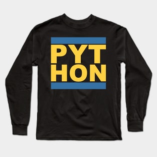 PYT HON Cool Blue & Yellow Design for Python Programmers Long Sleeve T-Shirt